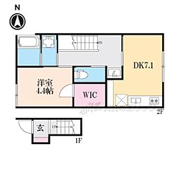 湖とそよ風のLuminous 1DKの間取図画像