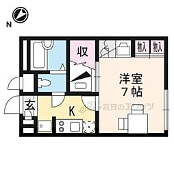 レオパレス伸和 1Kの間取図画像