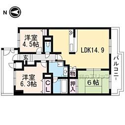 ローレルコート草津 3LDKの間取図画像