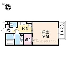 リードパレス 1Kの間取図画像