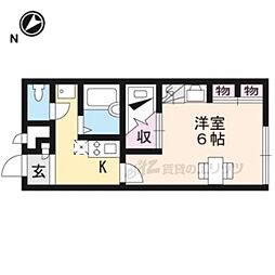 レオパレスぎおう 1Kの間取図画像