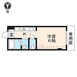 コーポスバル ワンルームの間取図画像