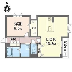 ディモーラB 1LDKの間取図画像