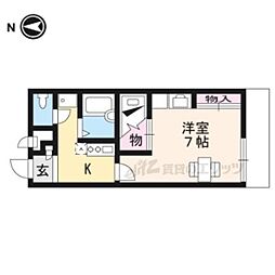 レオパレス緑町 1Kの間取図画像