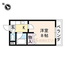 モア草津 1Kの間取図画像