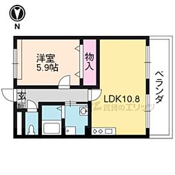 アプローズ 2階1LDKの間取り