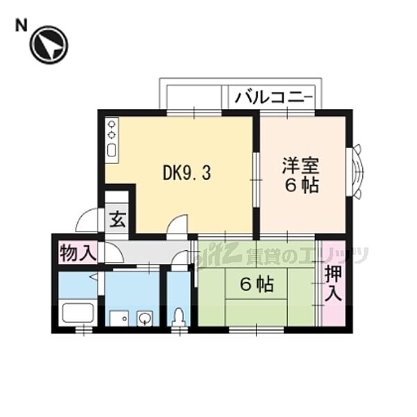 ウインディア草津 201｜滋賀県草津市木川町(賃貸アパート2LDK・2階・51.40㎡)の写真 その2