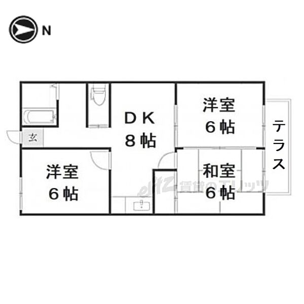 アメニティハウスＴ・Ａ 101｜滋賀県長浜市神照町(賃貸アパート3DK・2階・54.00㎡)の写真 その2