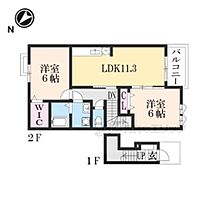 滋賀県東近江市聖徳町（賃貸アパート2LDK・2階・57.21㎡） その2