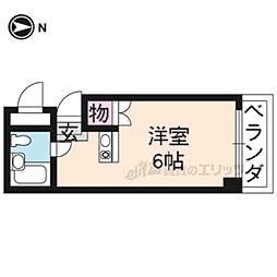 JR東海道・山陽本線 大津駅 徒歩4分の賃貸マンション 2階ワンルームの間取り