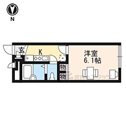JR湖西線 唐崎駅 徒歩7分の賃貸アパート 2階1Kの間取り