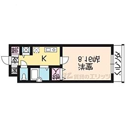 メゾンドムラジII 2階1Kの間取り