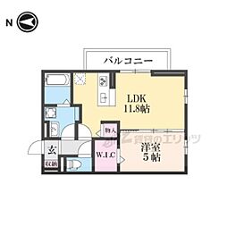 G.LTAKAKAICHOU 2階1LDKの間取り