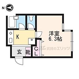 JR東海道・山陽本線 大津駅 徒歩9分の賃貸マンション 3階1Kの間取り
