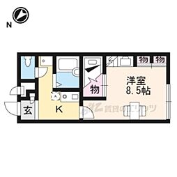 レオパレスふくみつ 2階1Kの間取り