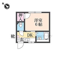 JR東海道・山陽本線 彦根駅 徒歩10分の賃貸アパート 2階1Kの間取り