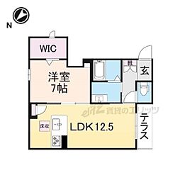 JR東海道・山陽本線 南彦根駅 徒歩12分の賃貸アパート 1階1LDKの間取り