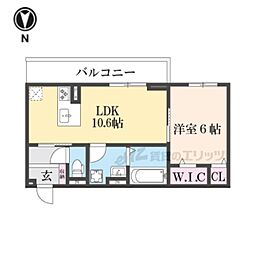 エレガンスビュー 303 3階1LDKの間取り