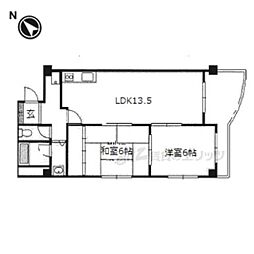 コーポＳｅｖｅｎＴ’ｓ 3階2LDKの間取り