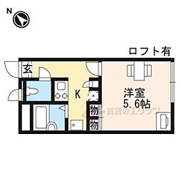 JR湖西線 比叡山坂本駅 徒歩12分の賃貸アパート 1階1Kの間取り