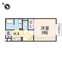 ピノカーサ 2階1Kの間取り