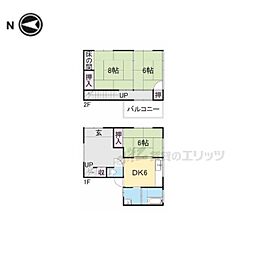 JR草津線 甲西駅 徒歩14分の賃貸一戸建て 2階3DKの間取り