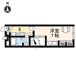 近江鉄道八日市線 八日市駅 3.7kmの賃貸アパート 1階1Kの間取り