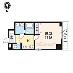 JR東海道・山陽本線 大津駅 徒歩13分の賃貸マンション 6階1Kの間取り