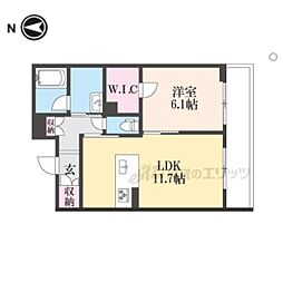 JR東海道・山陽本線 守山駅 徒歩14分の賃貸マンション 2階1LDKの間取り