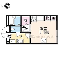 レオパレスエフエス 1Kの間取図画像
