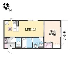 マハロ 1階1LDKの間取り