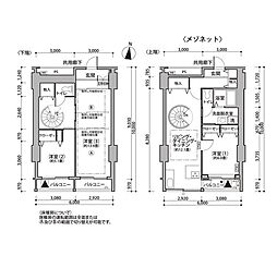 東雲キャナルコートCODAN11号棟 6階3LDKの間取り