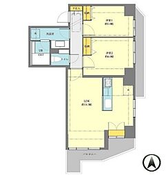 プロスペクト清澄庭園 2階2LDKの間取り