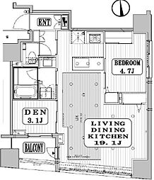 東京メトロ千代田線 表参道駅 徒歩10分の賃貸マンション 11階1SLDKの間取り