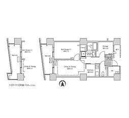 アクティ汐留 27階1SLDKの間取り