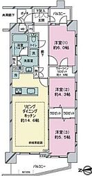 アーデルハイム錦糸町 7階3LDKの間取り