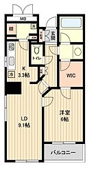 サウスポート品川レジデンス 3階1LDKの間取り