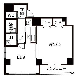 デイジーコート日本橋浜町 10階1LDKの間取り
