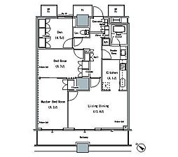 THE TOKYO TOWERS MIDTOWER 28階2SLDKの間取り