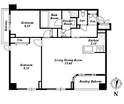 KDXレジデンス半蔵門 8階2LDKの間取り