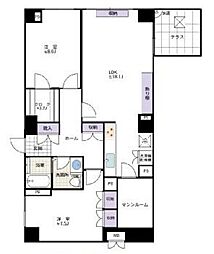 ペアシティルネッサンス 2LDKの間取図画像