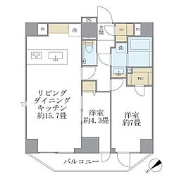 ルネサンス赤坂プレミアムコート 2LDKの間取図画像