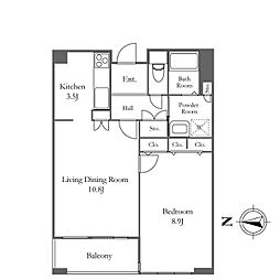 リバーシティ21イーストタワーズ2 1LDKの間取図画像