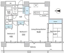 セルリアンホームズ勝どき 3LDKの間取図画像