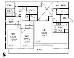 tesoro麻布笄町 2LDKの間取図画像