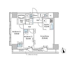 ベルファース芝浦タワー 2LDKの間取図画像