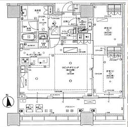 白金ザ・スカイ東棟 2LDKの間取図画像
