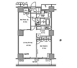 パークアクシス豊洲 2LDKの間取図画像