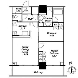 リエトコートアルクスタワー 2LDKの間取図画像
