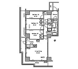 パークアクシス豊洲 3LDKの間取図画像